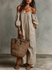 URSZULA | Sukienka maxi z bawełny i lnu