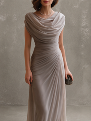 JOLANTA | Sukienka maxi z drapowaniem